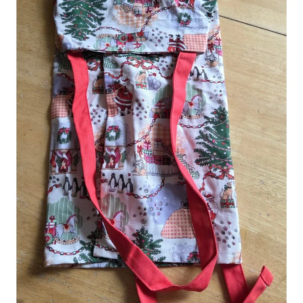 NEW Cath Kidston Dolls House Christmas Bib Cotton Apron Cath Check Holiday OSFM